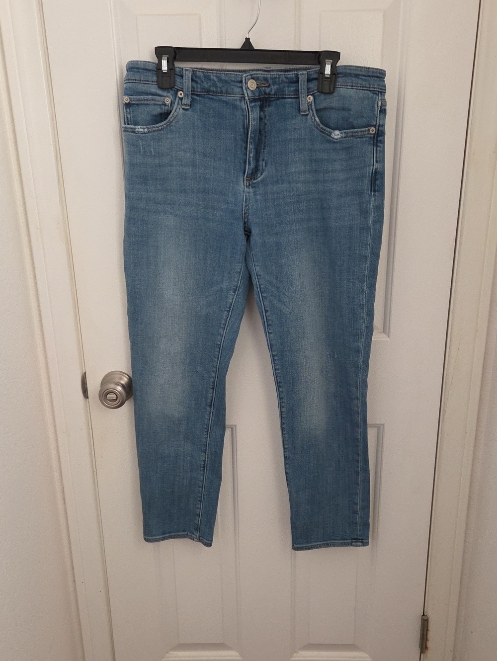 Lucky Brand Light Blue Cropped Stretch Jeans Midrise Boyfriend Sierra 10
